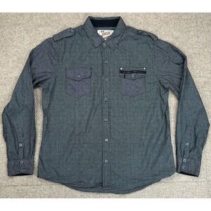 JNCO Men's Button Up Long‎ Sleeve Military Shirt Size XL
